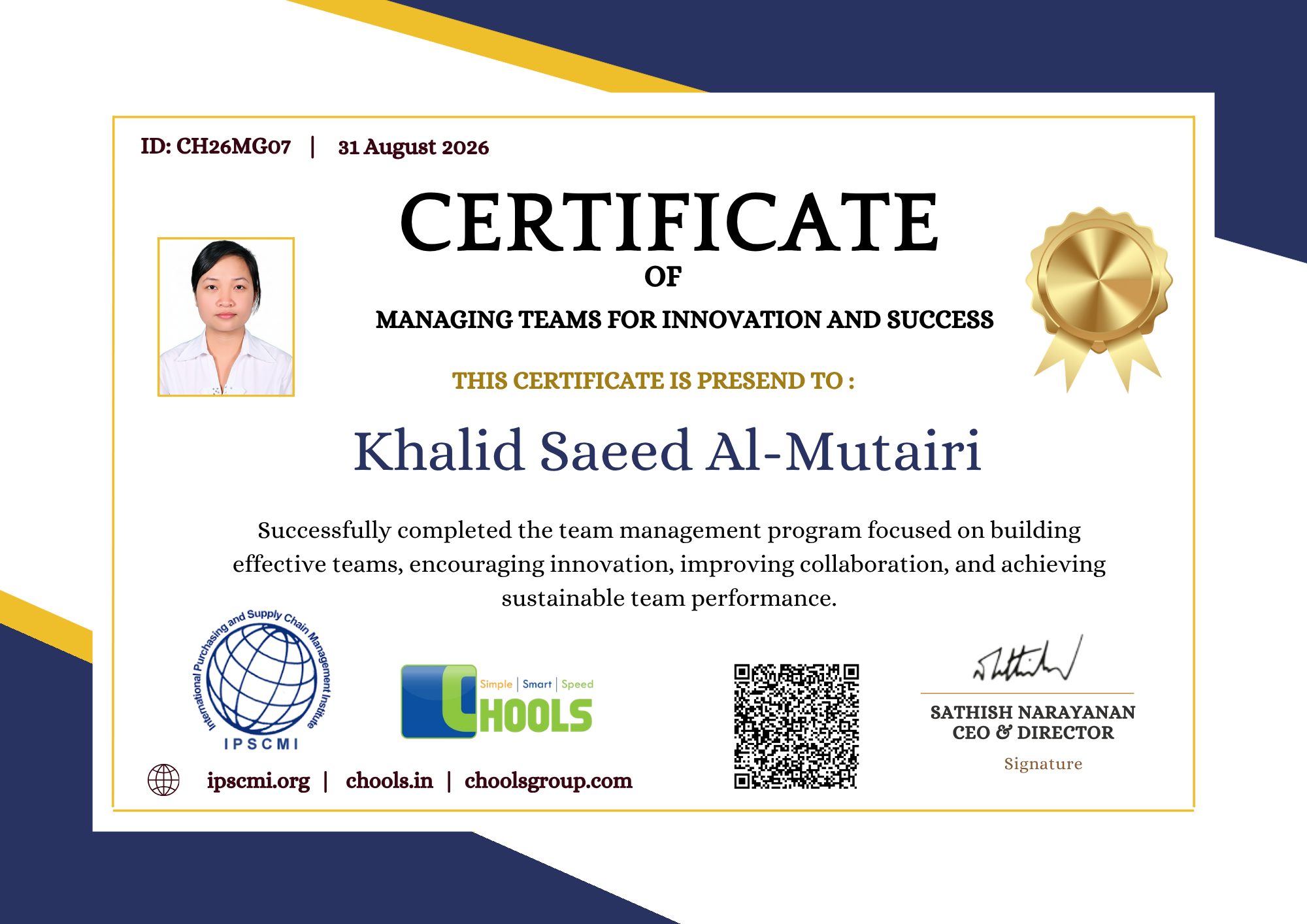 Management Programs Certificate